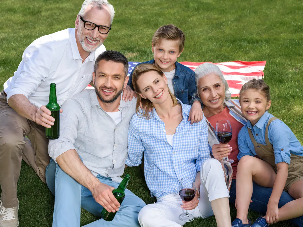 Happy family reunited in the US through the family reunification process.