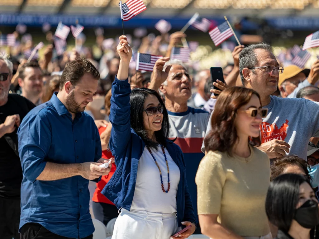 Naturalization ceremony marking changing name during naturalization process